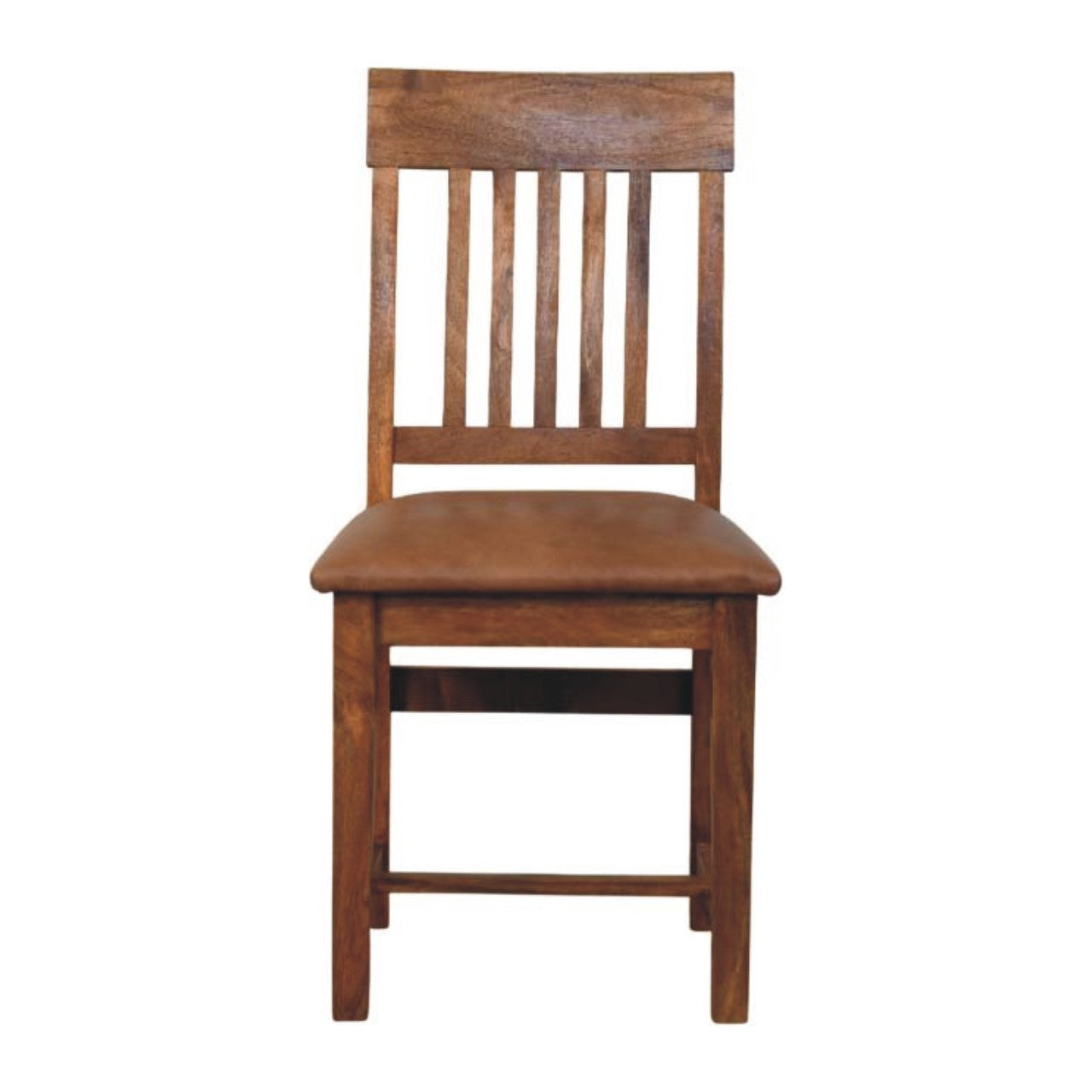 Leather Slatted Dining Chair - product view