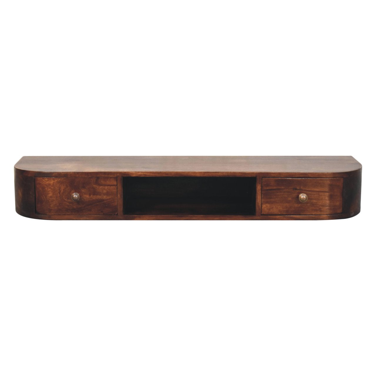 Lunar 2 Drawer Wall Mounted Chestnut Console - product view