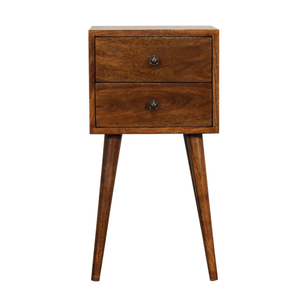 Mini 2 Drawer Chestnut Nightstand - product view