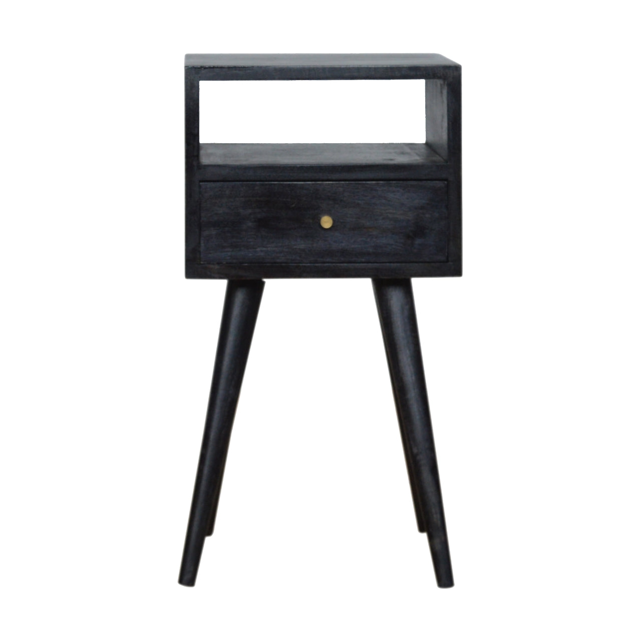 Mini Ash Black Nightstand - product view