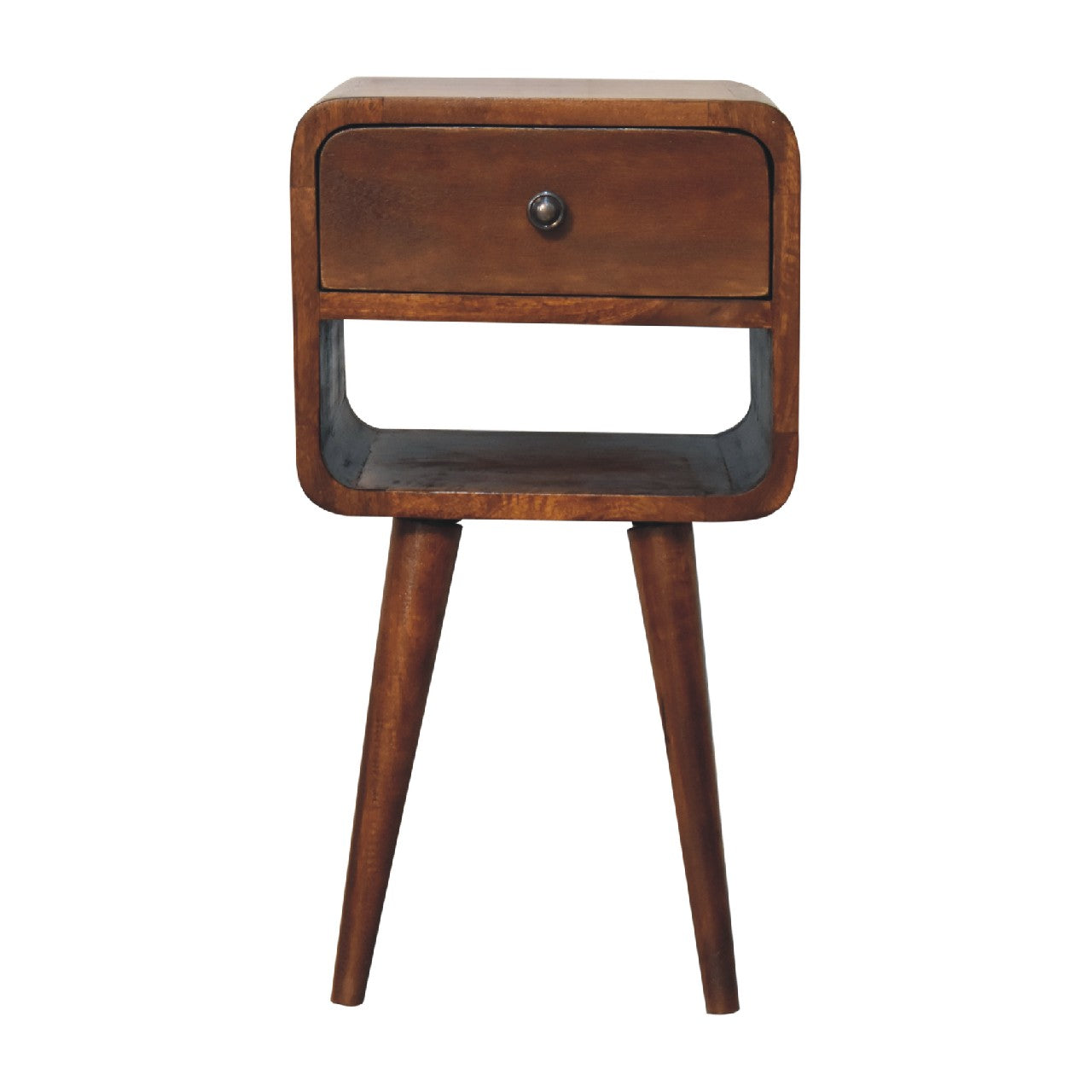Mini Chestnut Curve Lower Nightstand - product view