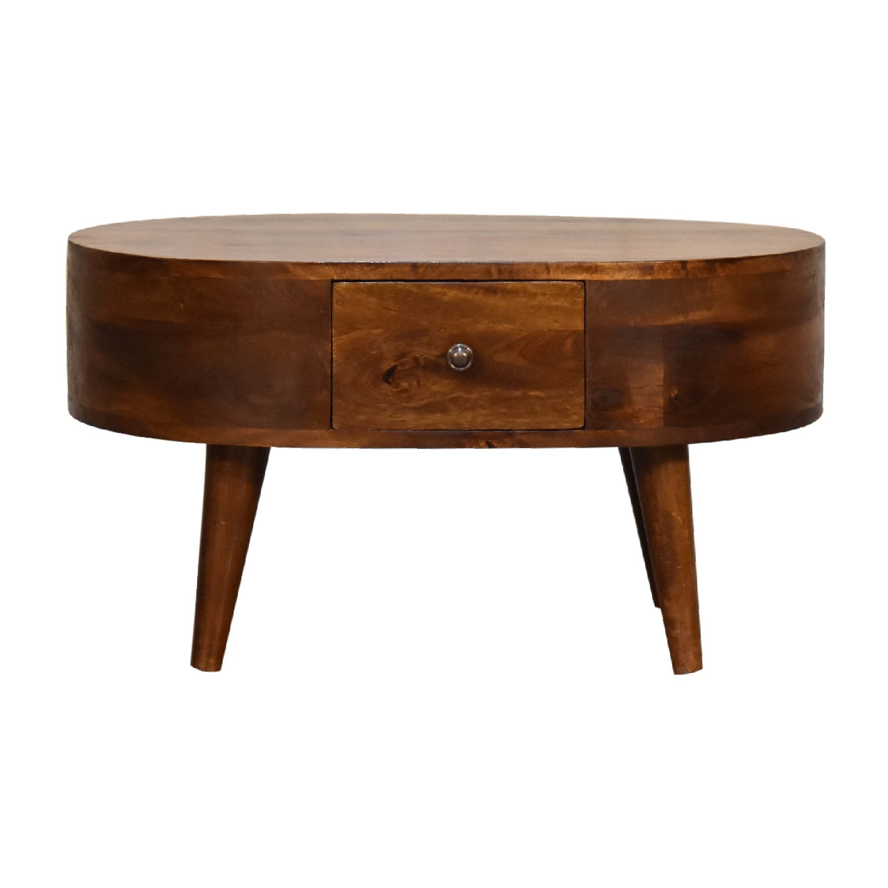 Mini Chestnut Rounded Coffee Table - product view