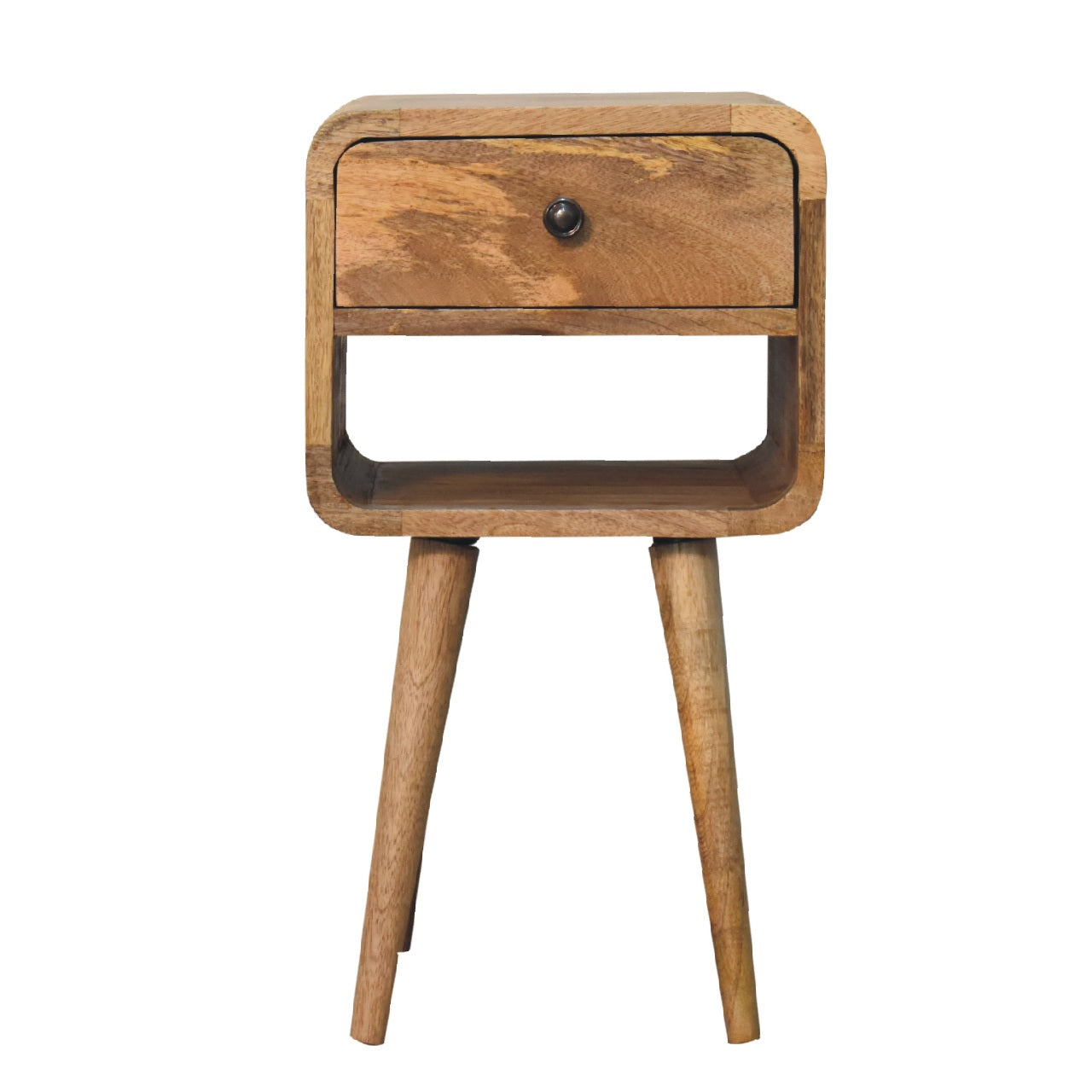 Mini Oak-ish Curve Lower Nightstand - product view