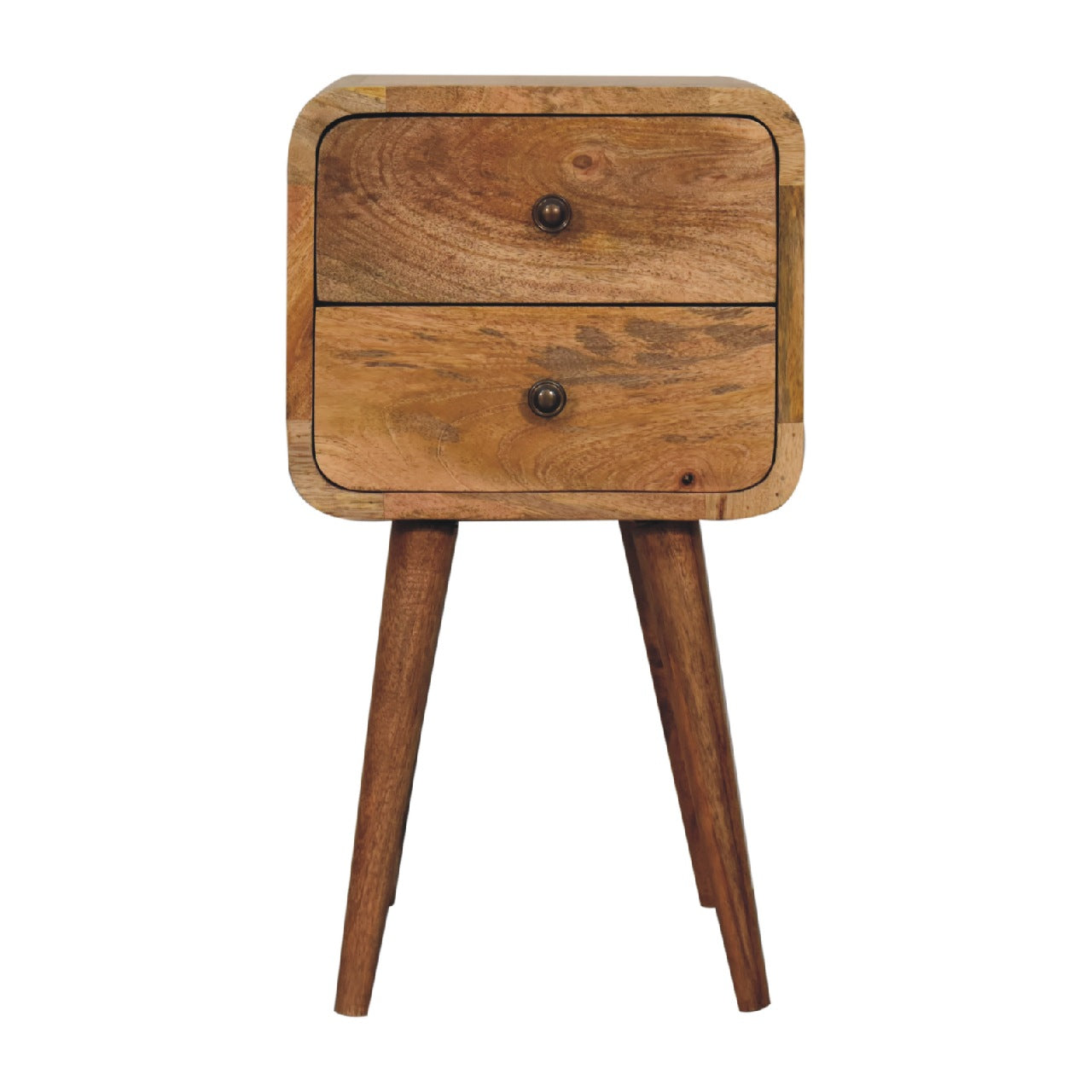 Mini Oak-ish Curved Nightstand - product view