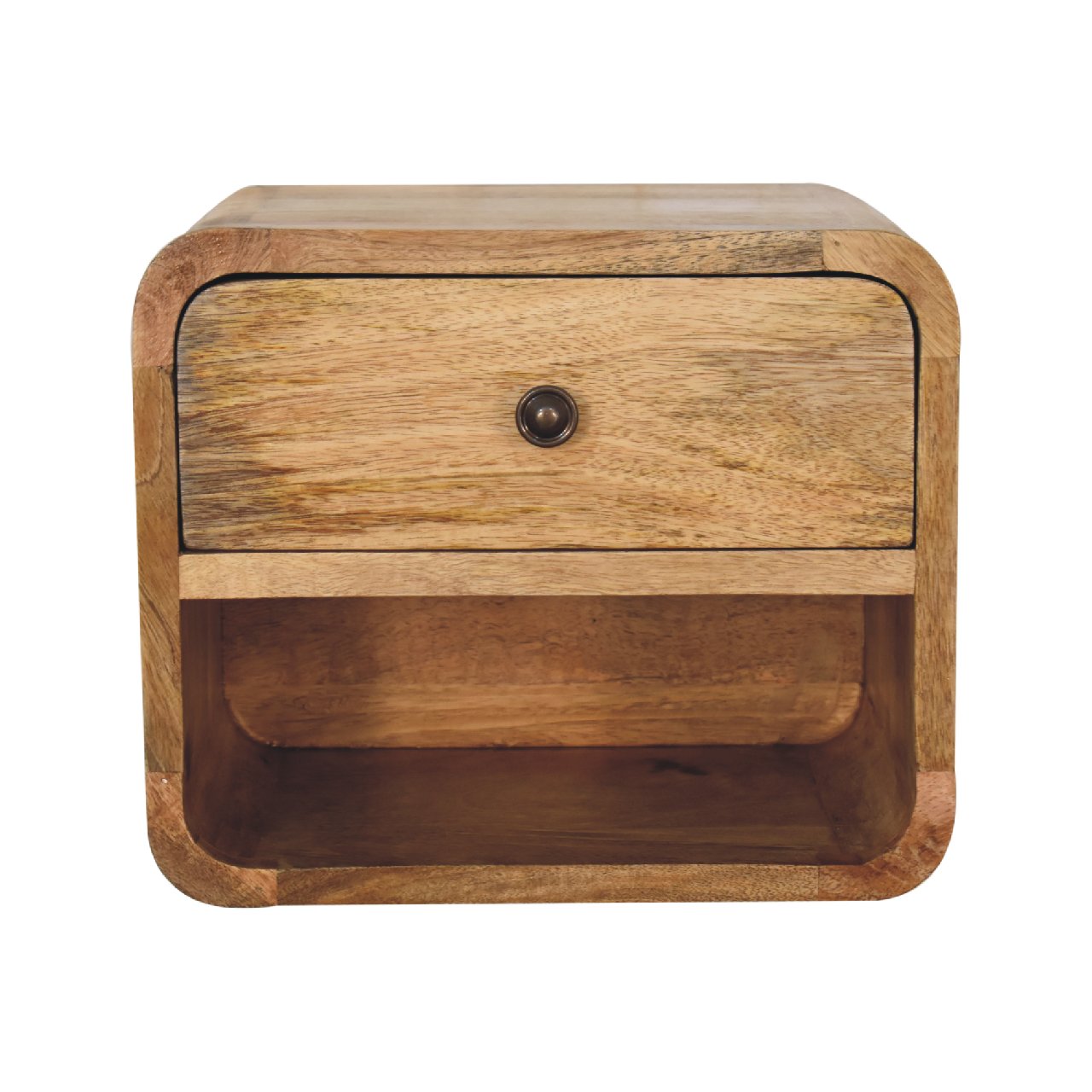 Mini Oak-ish Floating Open Nightstand - product view