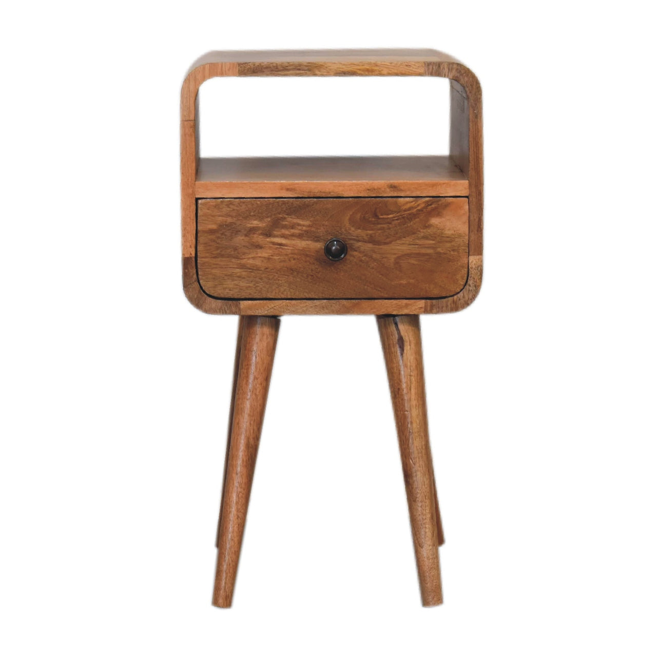 Mini Oakish Curve Open Nightstand - product view