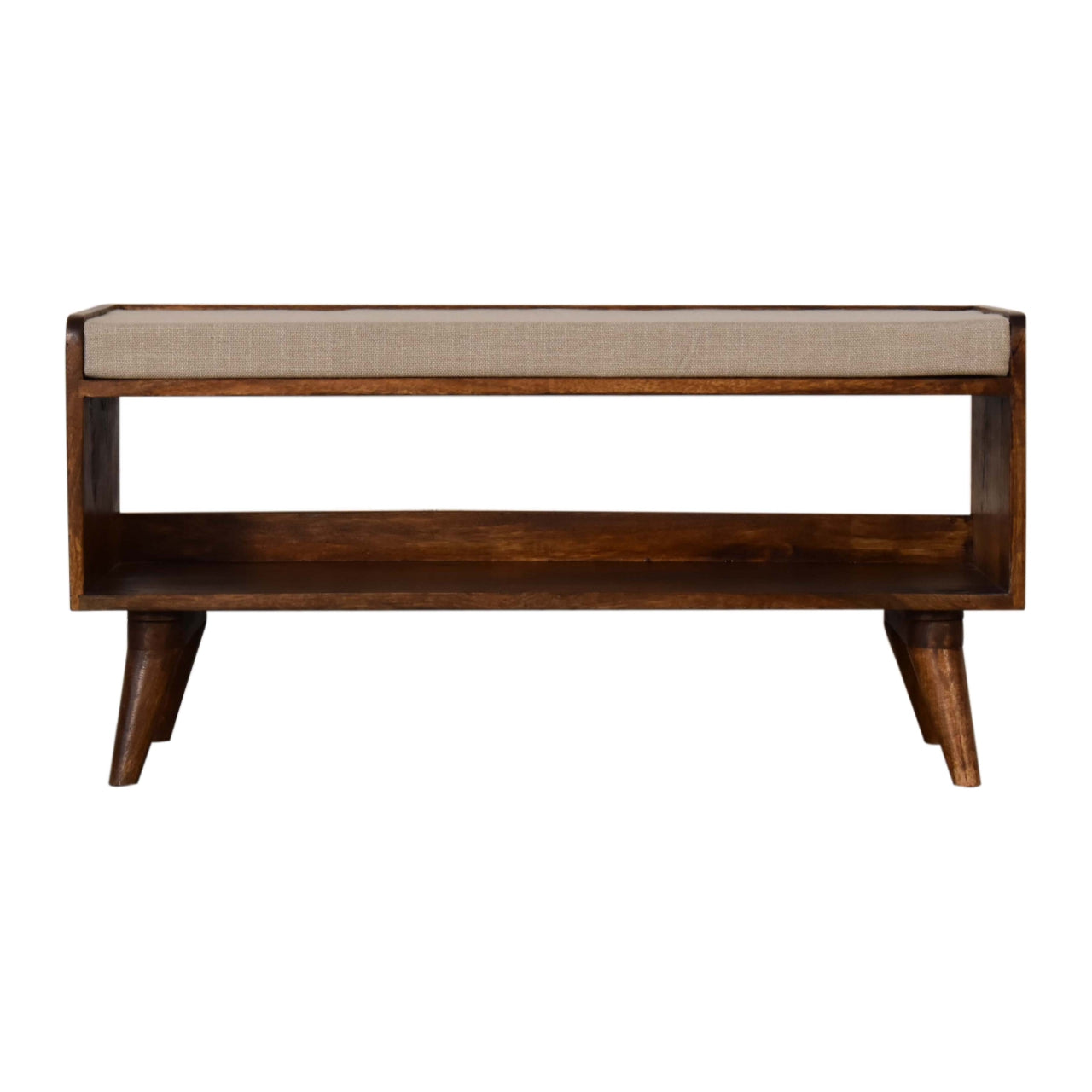 Mud Linen Nordic Storage Bench - product view