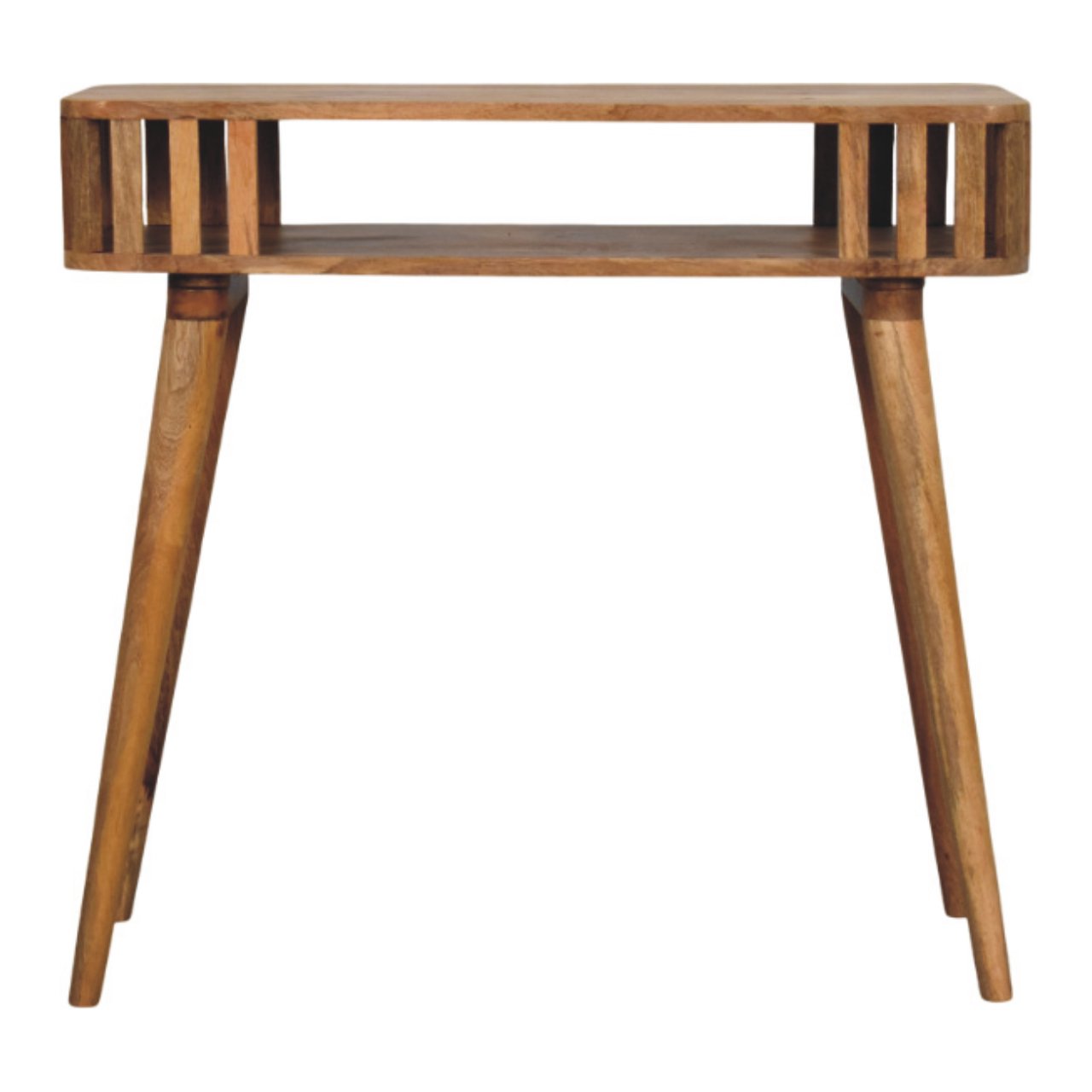 Slatted Oak-ish Console - product view