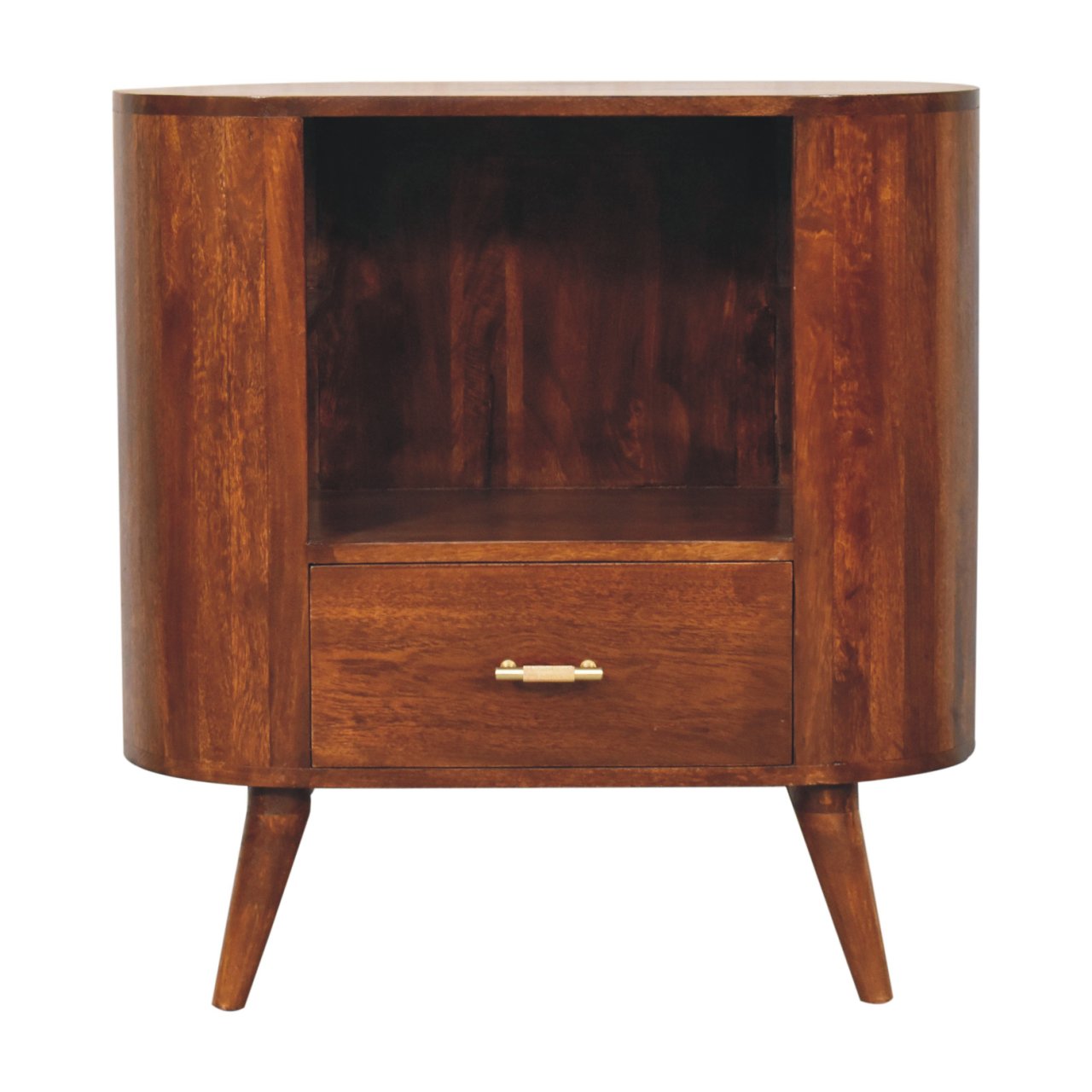 T-bar Cortez Chestnut Open Slot Cabinet - product view