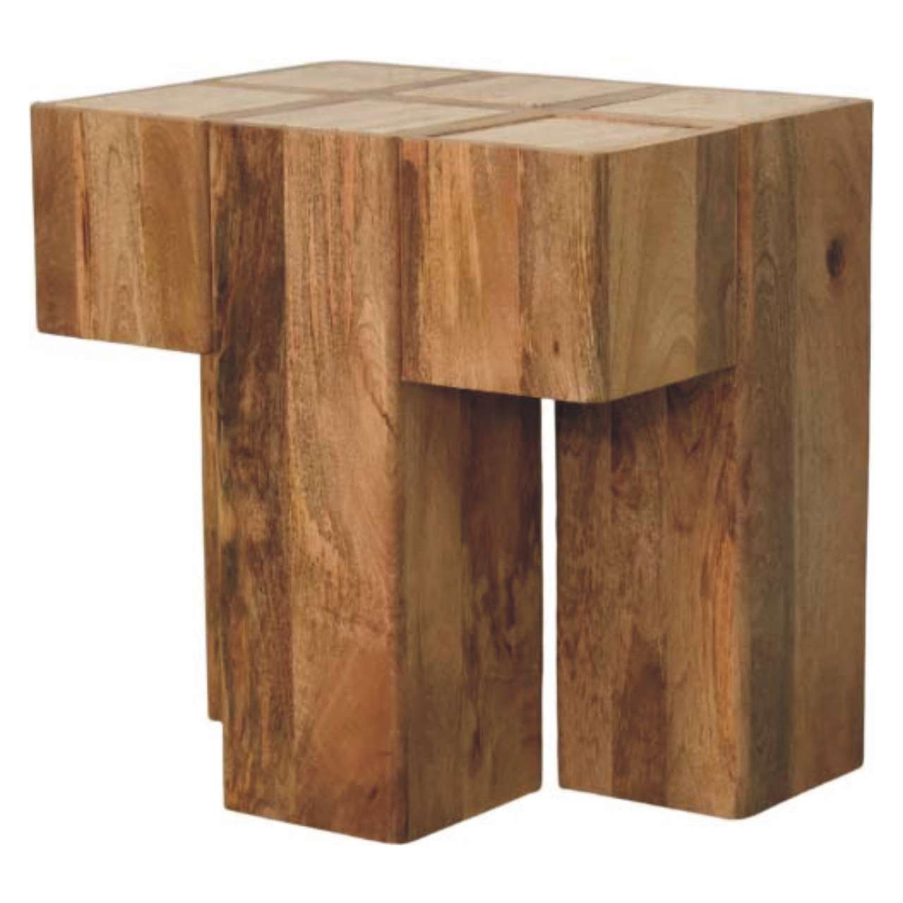 Travertine Top Block Side Table - verified alternate view 2