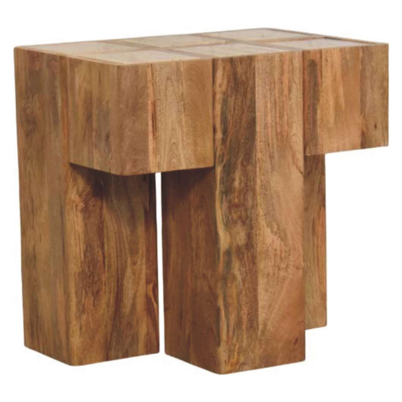 Travertine Top Block Side Table - verified alternate view 3