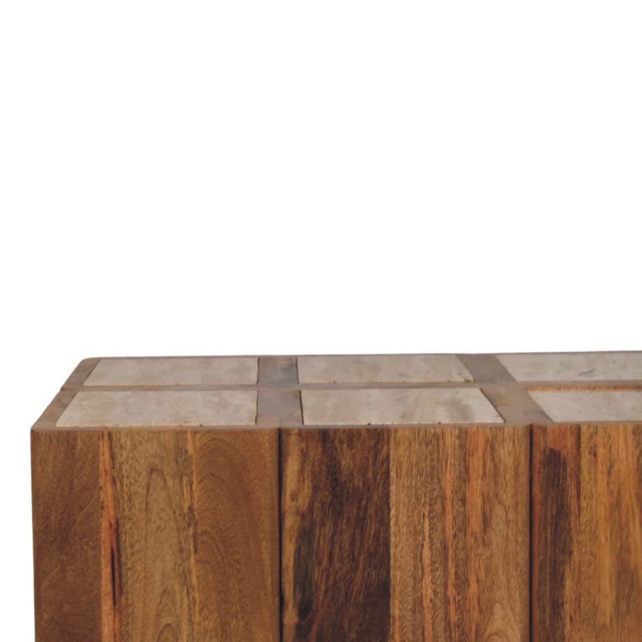 Travertine Top Block Side Table - verified alternate view 4