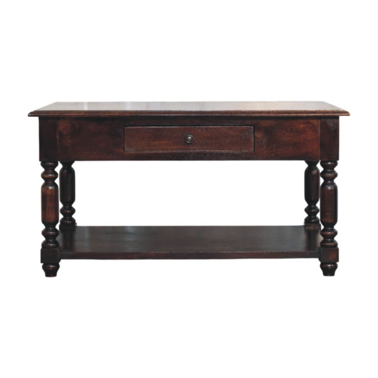 Turned Legs Cherry Console Table - product view