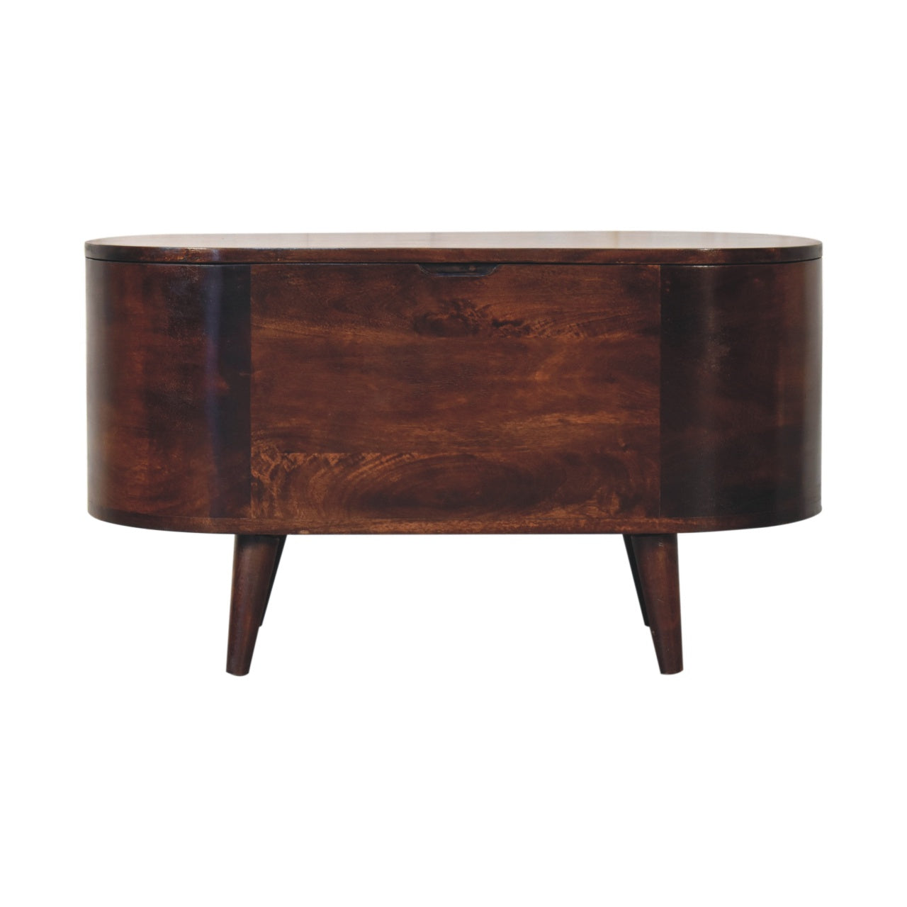 Walnut Rounded Lid-up Blanket Box - product view